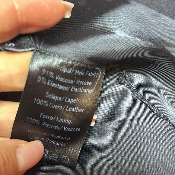 Serrano genuine leather trimmed viscose blazer, XS - Picture 8 of 8